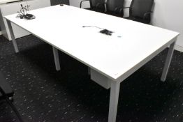 1 x Boardroom Meeting Table Featuring Cantilever Legs, Electron Cable Cubby with Power Sockets