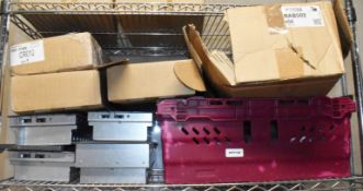 1 x Contents of Shelf Including CMD RAB504 4 Gang Non-Fused Socket Modules, Electrak 3 Compartment