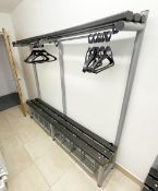 1 x Changing Room Seating Benches with Shoe Holders and Overhead Coat Rails/Shelves