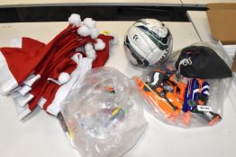 1 x Assorted Collection of Nerf Guns, Colouring Pens, Santa Hats and Football