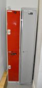 1 x Bisley Full Hight Staff Locker and 1 x Red Double Locker - Dimensions: H180 x W30 x D46 cms
