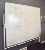 1 x Large Freestanding Whiteboard on Castors