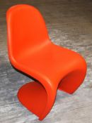 6 x Genuine VITRA VernerPanton Chairs - Red Polypropylene Finish - Genuine Chairs with Vitra Verner