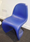 1 x Genuine VITRA VernerPanton Chair - Blue Polypropylene Finish - Genuine Chairs with Vitra Verner