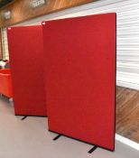 1 x Red Office Privacy Partition - Dimensions: 122 x 182 cms