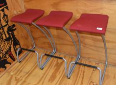 3 x Orangebox Spring O2 Bar Stools with Red Seats