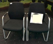 2 x Cantilever Office Chairs with Armrests