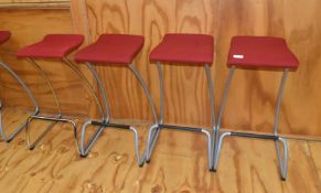 4 x Orangebox Spring O2 Bar Stools with Red Seats