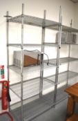 1 x Chrome Wire Shelving Rack for Commercial Kitchens - Office Use Only
