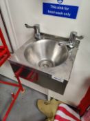 1 x Basix Stainless Streel Knee Operated Hand Wash Basin
