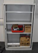 1 x Tall Upright Tambour Office Storage Cabinet