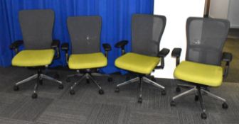8 x Haworth 'Zody Comforto 89 Task' Ergonomical Office Swivel Chairs - Armrests in Good Condition