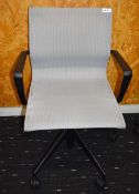 1 x Vitra Office Swivel Chair on Castors - Featurs a Light Grey Seat with Black Frame, Armrests and