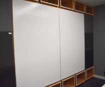 1 x Bespoke Wall Unit Featuring Cube Shelves, Sound Absorbing Wall Panels