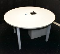 1 x Round Office Meeting Table Featuring an Extron Cable Cubby with Power Sockets and On/Off Switch