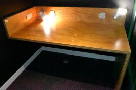 1 x Workstation Desk with a Pressed Wood Design - Features Two Fitted Desk Lamps H73 x W160 x D80 cm