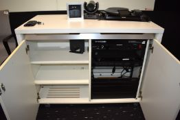 1 x Two Door Office AV Media Cabinet Including a Selection of Rackmount AV Equipment