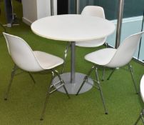 3 x Canteen Table and Chair Sets - Includes 3 x Round 90 cm Tables and 9 x Vitra Chairs