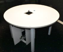 1 x Round Office Meeting Table Featuring an Extron Cable Cubby with Power Sockets and On/Off Switch