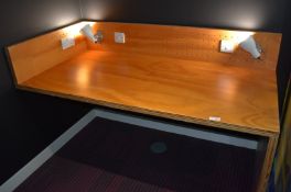 1 x Workstation Desk with a Pressed Wood Design - Features Two Fitted Desk Lamps H73 x W160 x D80 cm