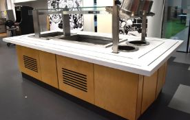 1 x Canteen Buffet Hot Food Counter Featuring a Heated Food Wells, Soup Warmers, Raised Food Warmers