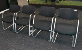 4 x Cantilever Office Chairs with Armrests
