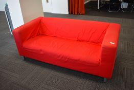 1 x Large Modern Sofa with Removable Red Cover - Length: 175 cms