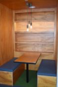 2 x Acoustic Office Meeting Pods - Two Back to Back Pods Featuring Twin Seating Benches, Tables