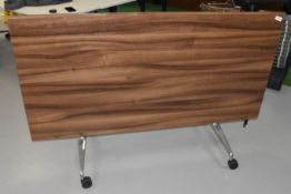1 x Folding Office Table Featuring Chrome Cantilever Legs with Castor Wheels