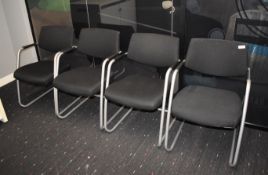 4 x Cantilever Office Chairs with Armrests