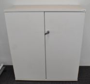 1 x Two Door Office Storage Cabinet in Grey with Metal Shelves- Dimensions: ?