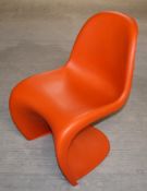 6 x Genuine VITRA VernerPanton Chairs - Orange Polypropylene Finish - Genuine Chairs with Vitra Vern