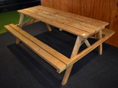 1 x Outdoor Garden Picnic Bench - Previously Used Indoors Only - Manufactured by AEL Solutions