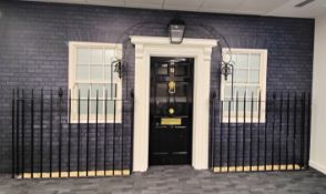 1 x Number 10 Downing Street Replica Wrought Iron Fence Railings with Over Door Light Fitting
