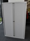 1 x Tall Upright Tambour Office Storage Cabinet - Dimensions: ?