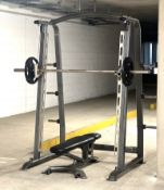 1 x Weight Lifting Smith Rack with Bench and Weights Bar
