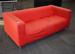 1 x Large Modern Sofa with Removable Red Cover - Length: 175 cms