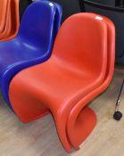 2 x Genuine VITRA VernerPanton Chairs - Red Polypropylene Finish - Genuine Chairs with Vitra Verner