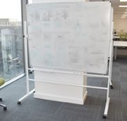 1 x Large Freestanding Whiteboard on Castors