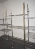 4 x Chrome Wire Shelving Racks for Commercial Kitchens - Office Use Only