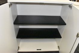 1 x Two Door Office Storage Cabinet in Grey with Metal Shelves
