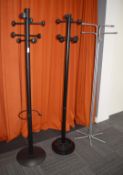 3 x Freestanding Coat Racks in Black / Silver