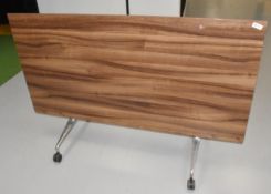 1 x Folding Office Table Featuring Chrome Cantilever Legs with Castor Wheels