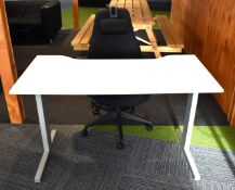 1 x Workstation Office Desk with Ergonomical Swivel Office Chair