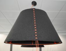 1 x BuzziShade Large Ceiling Pendant Featuring an Orange Meal Frame and BuzziFelt Finish in Charcoal