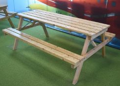 1 x Outdoor Garden Picnic Bench - Previously Used Indoors Only - Manufactured by AEL Solutions