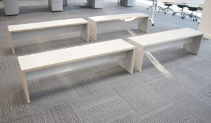 4 x Wooden Seating Benches in Grey - Width 150cm