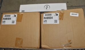 Approx 40 x Rotasoc CMD RAB504 4 Gang Non-Fused Socket Module Black/Grey - New Boxed Stock