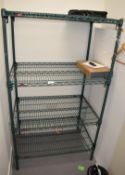 1 x Commercial Kitrchen Wire Shelving Unit - Coated in a Dark Green Hygenic Finish