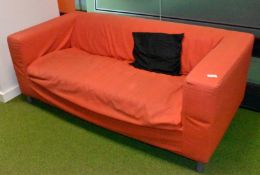 1 x Large Modern Sofa with Removable Red Cover - Length: 175 cms